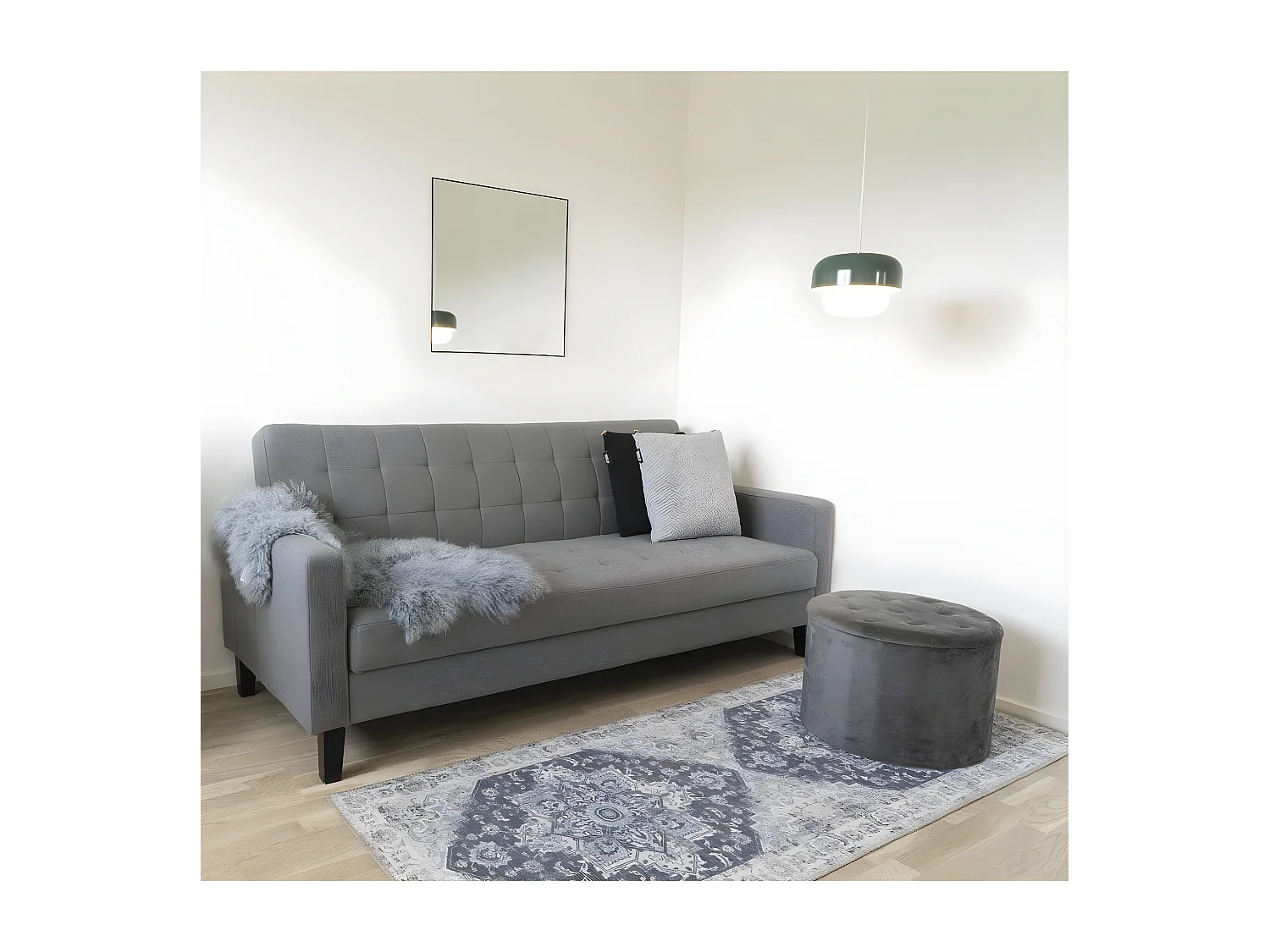 COLABA - Tapis de Couloir 80x200cm avec Motifs Bleu