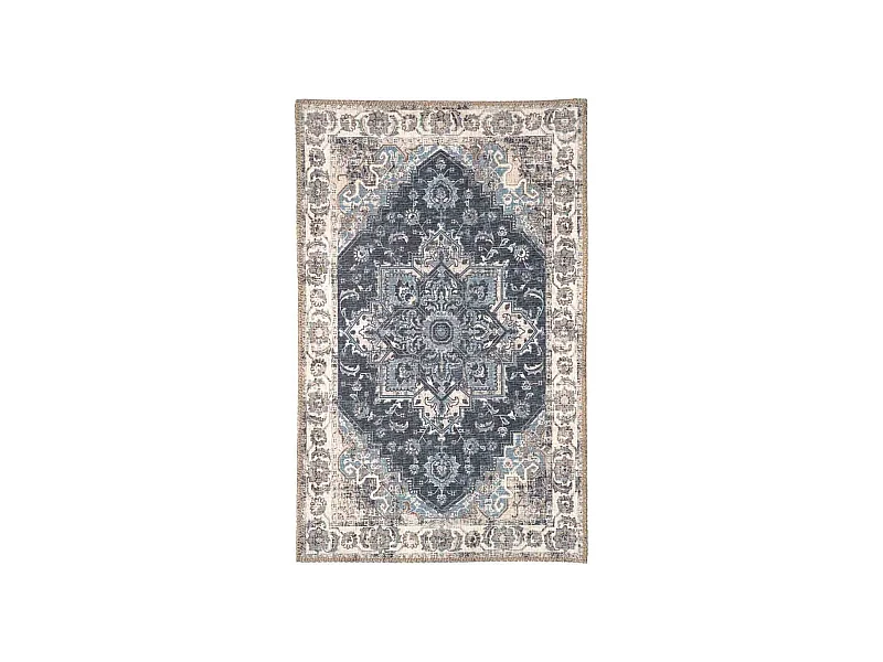 COLABA - Tapis d'Entrée 50x80cm avec Motifs Bleu