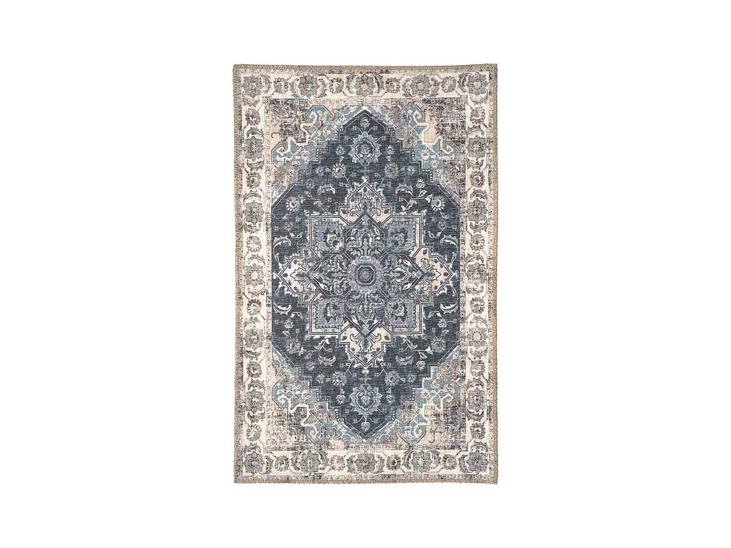 COLABA - Tapis d'Entrée 50x80cm avec Motifs Bleu