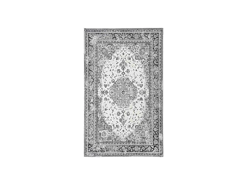 COLABA - Tapis d'Entrée 50x80cm avec Motifs Noir
