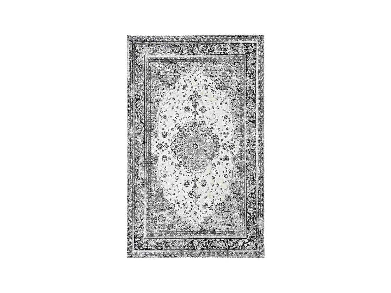 COLABA - Tapis d'Entrée 50x80cm avec Motifs Noir
