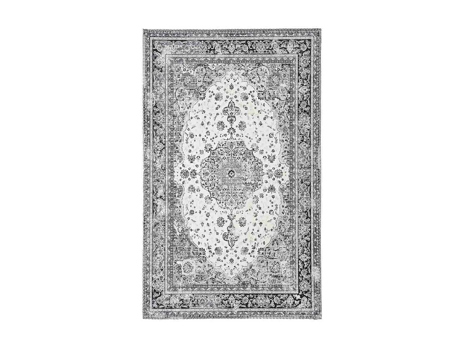 COLABA - Tapis d'Entrée 50x80cm avec Motifs Noir