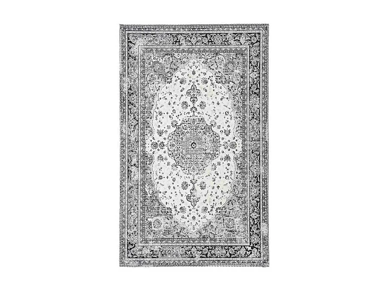 COLABA - Tapis d'Entrée 50x80cm avec Motifs Noir