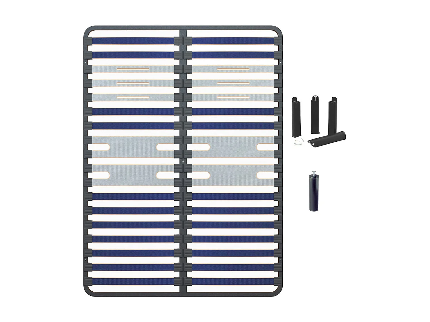 BLACKLINE - Pack Sommier à lattes 5 Zones 140x200 + PNOIR + PCENTRAL