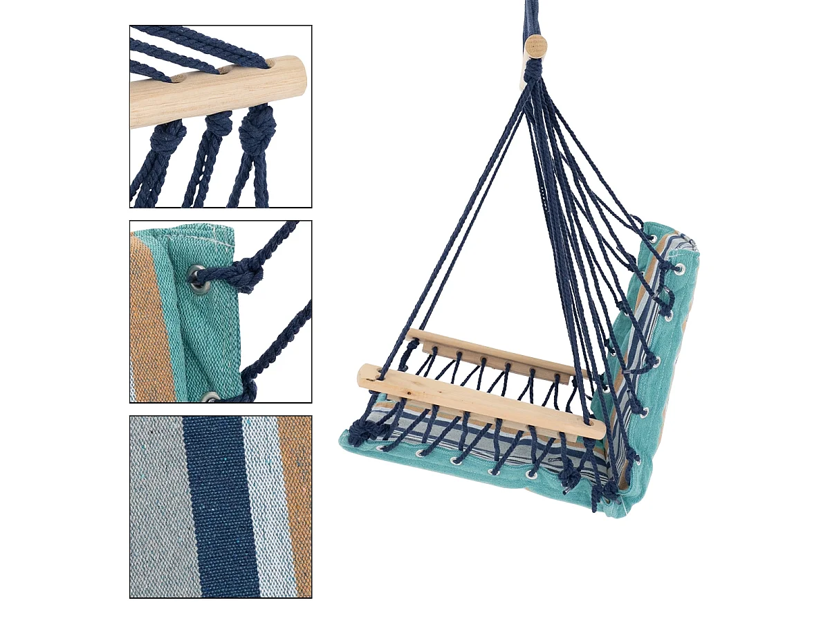 Silla colgante asiento hamaca relax multicolor 120 kg ECD Germany