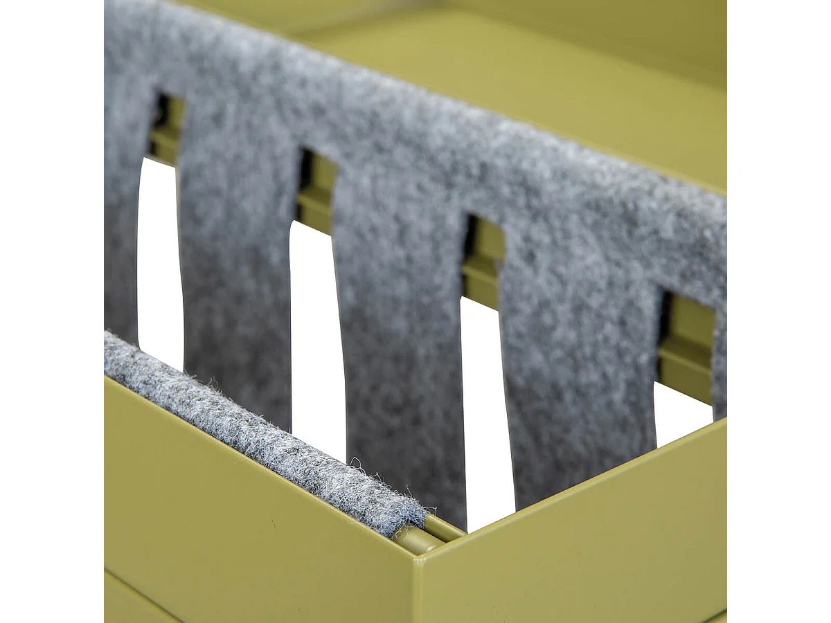 STACIO - Table d'Appoint Verte avec Porte-Brochure