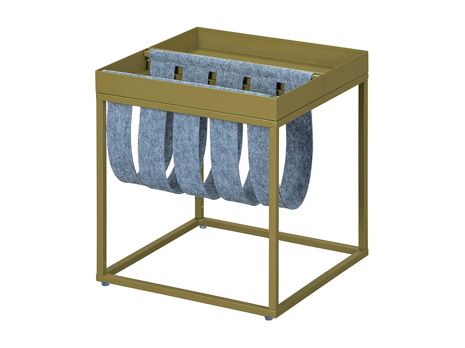 STACIO - Table d'Appoint Verte avec Porte-Brochure