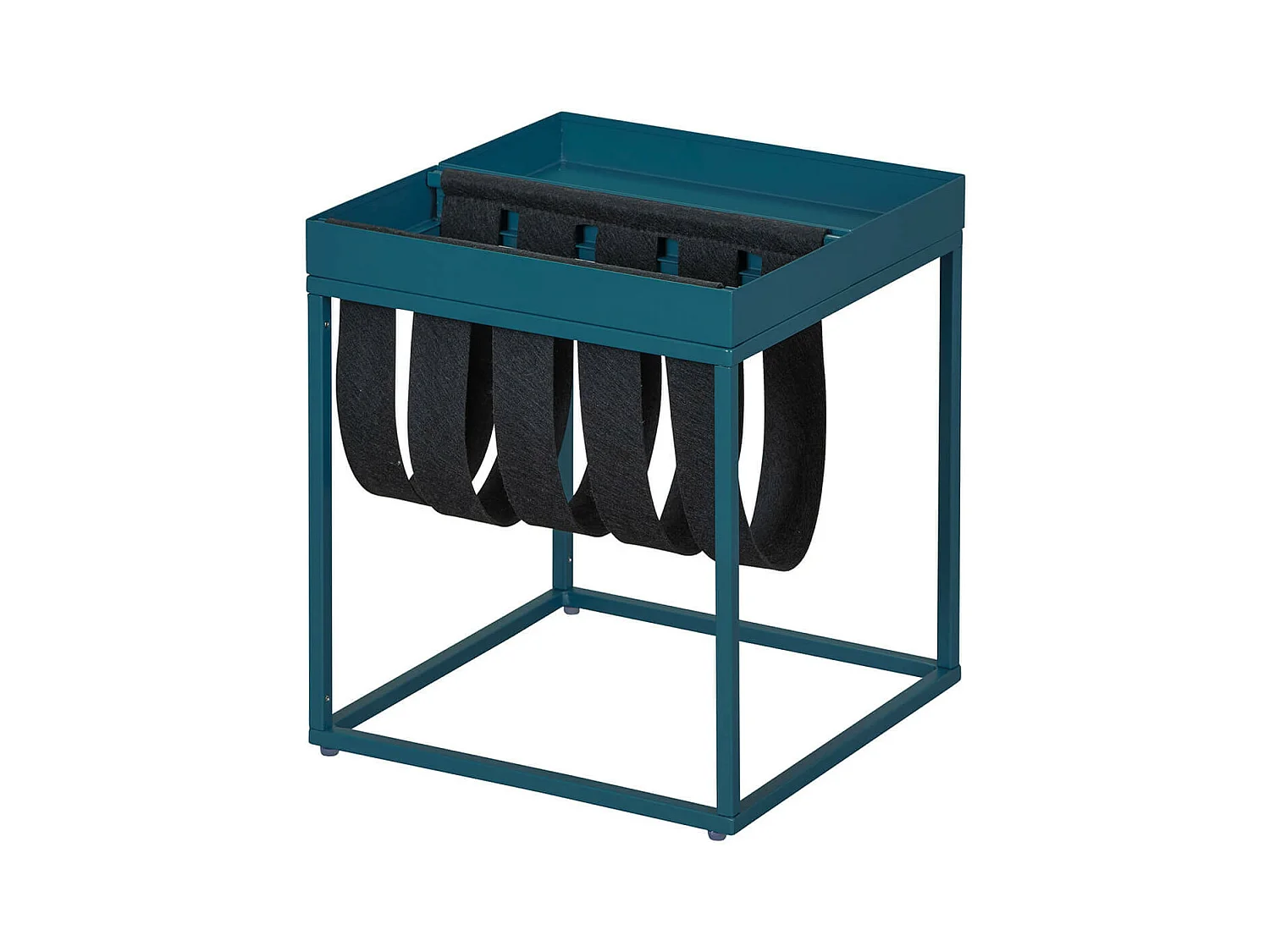 STACIO - Table d'Appoint Turquoise avec Porte-Brochure