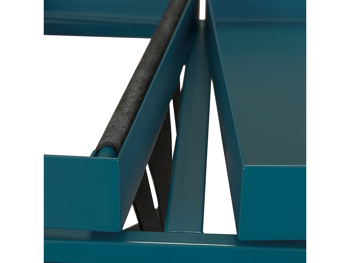 STACIO - Table d'Appoint Turquoise avec Porte-Brochure