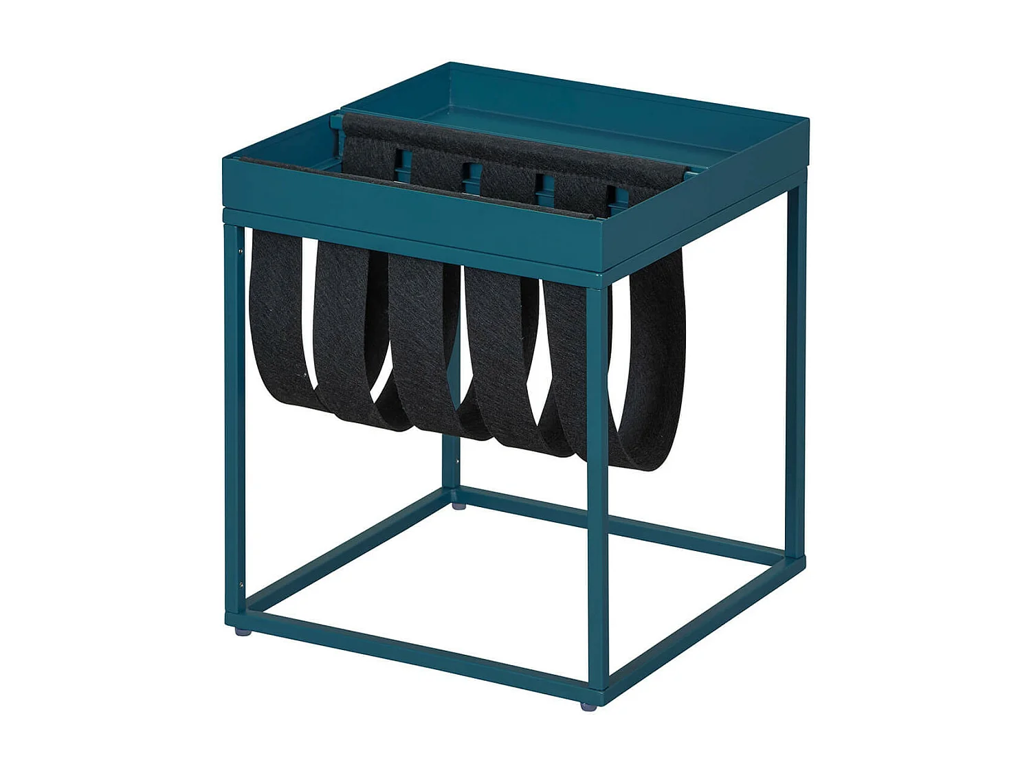 STACIO - Table d'Appoint Turquoise avec Porte-Brochure
