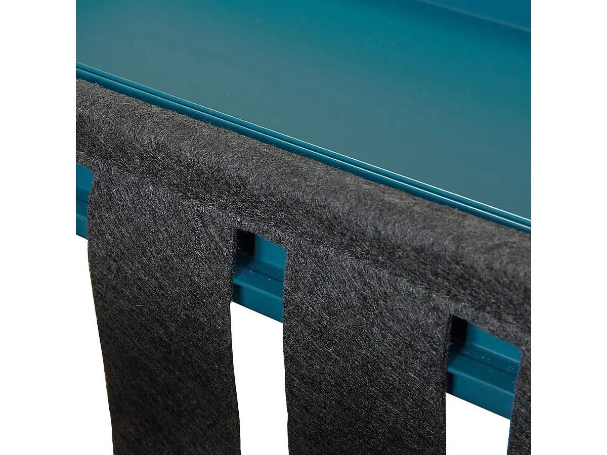 STACIO - Table d'Appoint Turquoise avec Porte-Brochure
