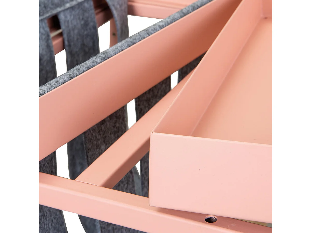 STACIO - Table d'Appoint Rose avec Porte-Brochure