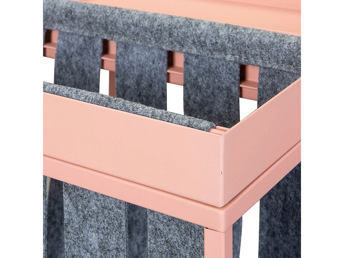 STACIO - Table d'Appoint Rose avec Porte-Brochure