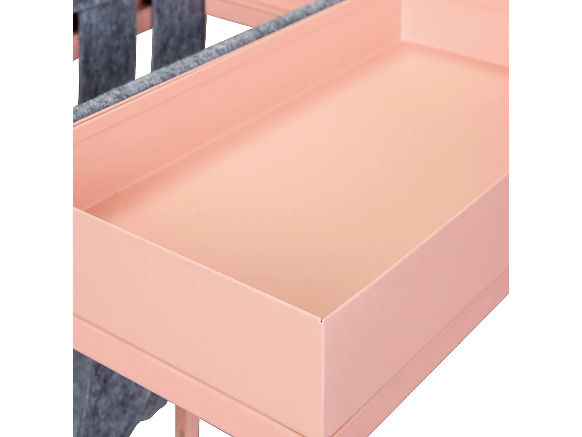 STACIO - Table d'Appoint Rose avec Porte-Brochure