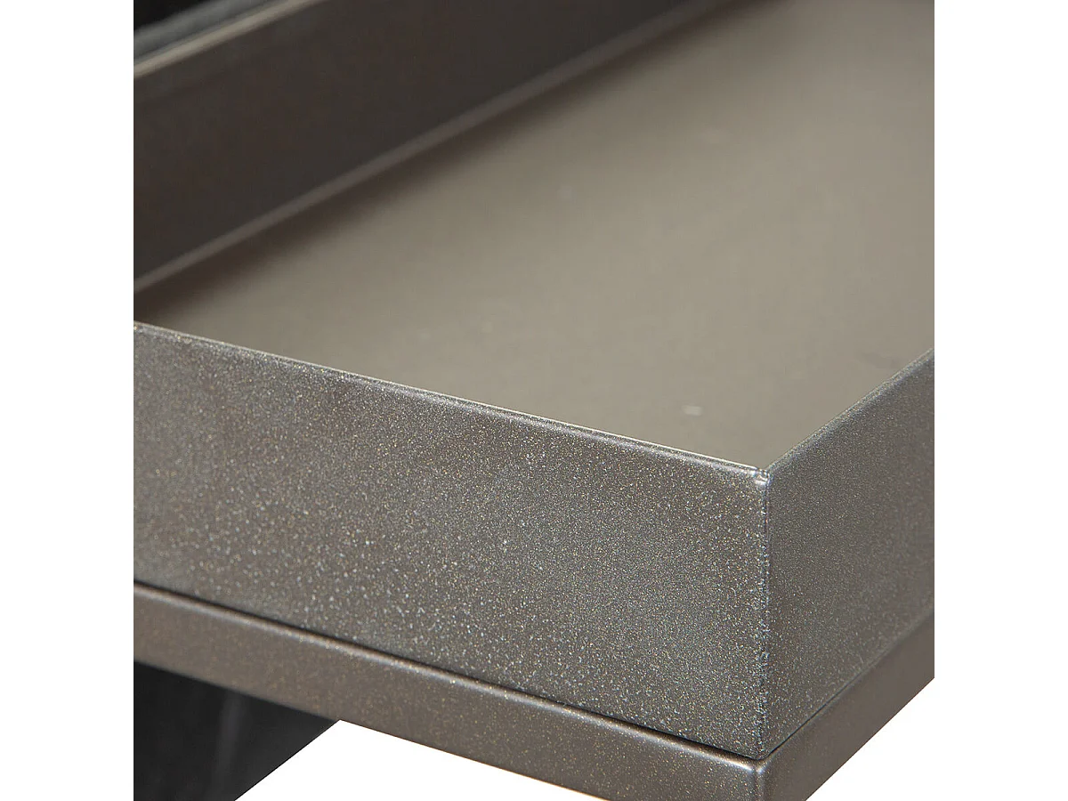 STACIO - Table d'Appoint Grise avec Porte-Brochure