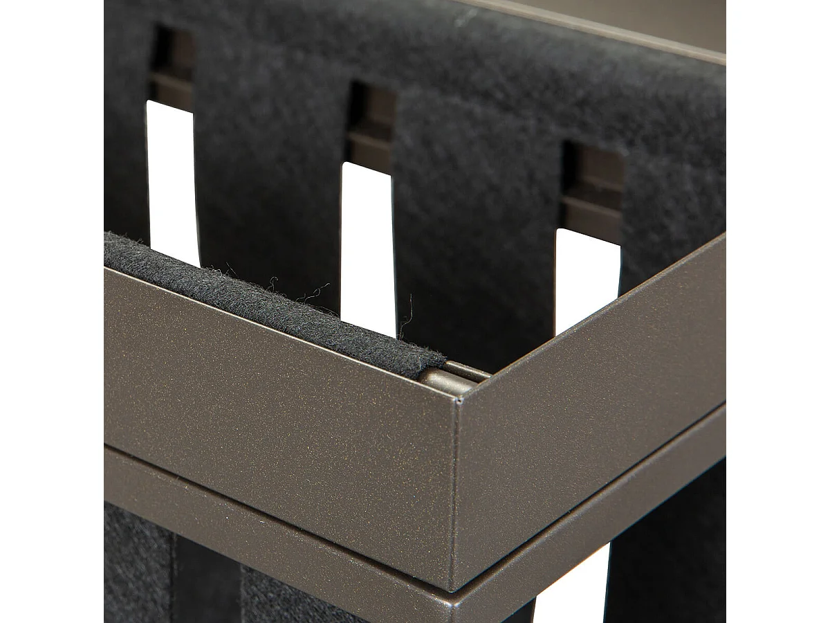 STACIO - Table d'Appoint Grise avec Porte-Brochure