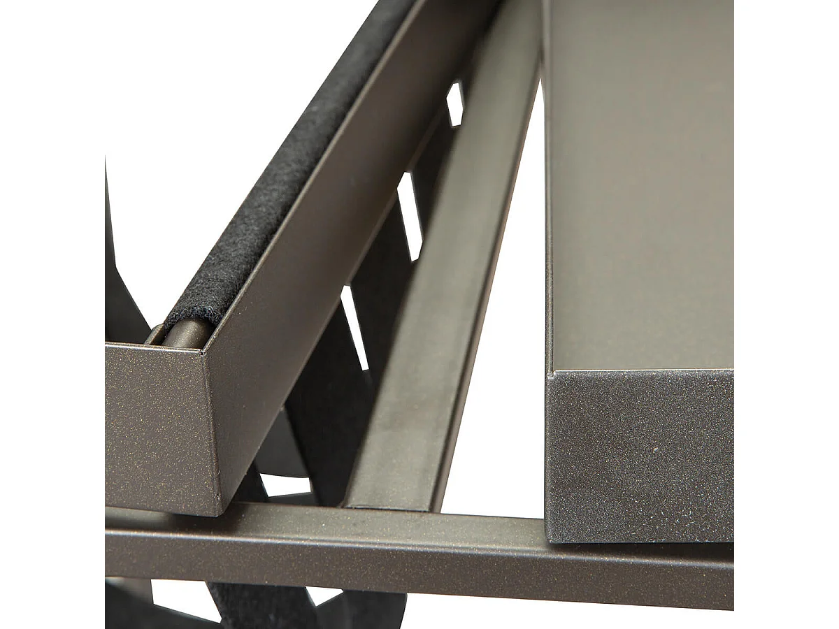 STACIO - Table d'Appoint Grise avec Porte-Brochure