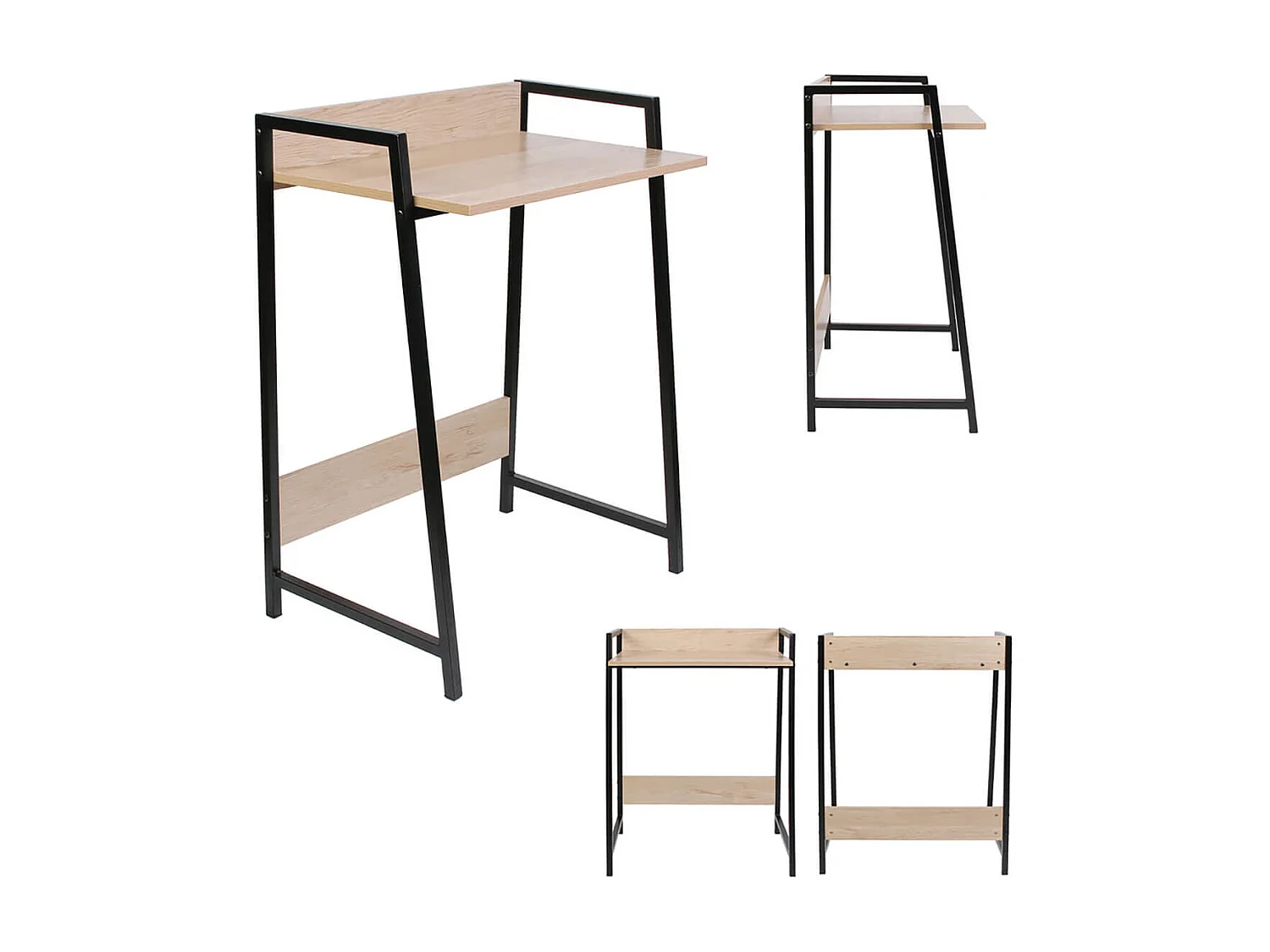 GREGG - Bureau Simple Piétement Métallique Noir