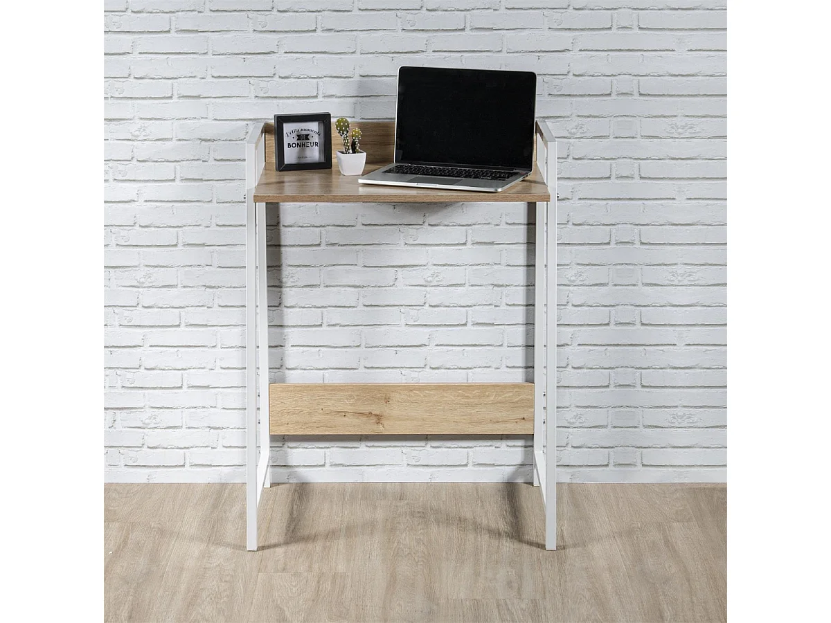 GREGG - Bureau Simple Piétement Métallique Blanc