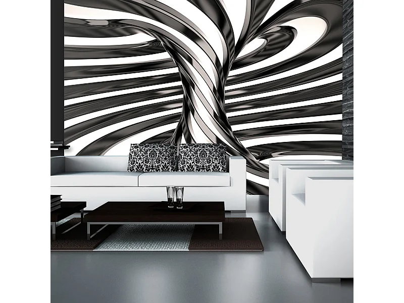 Fotomurale - Black and white swirl - 100x70