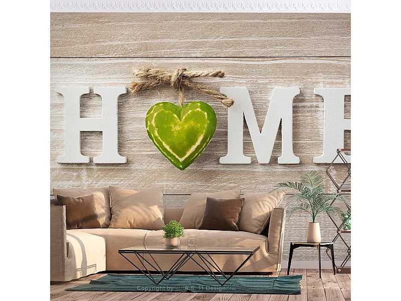 Fotomurale adesivo - Home Heart (Green) - 441x315