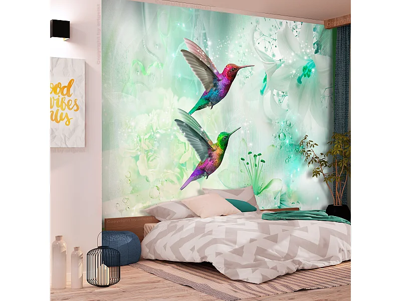 Fotomurale - Colourful Hummingbirds (Green) - 250x175