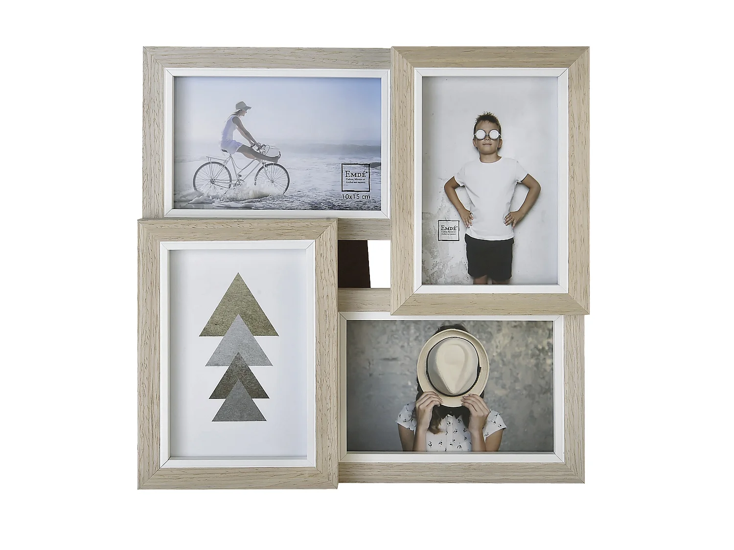 Cadre multivues bois et blanc 30x30cm