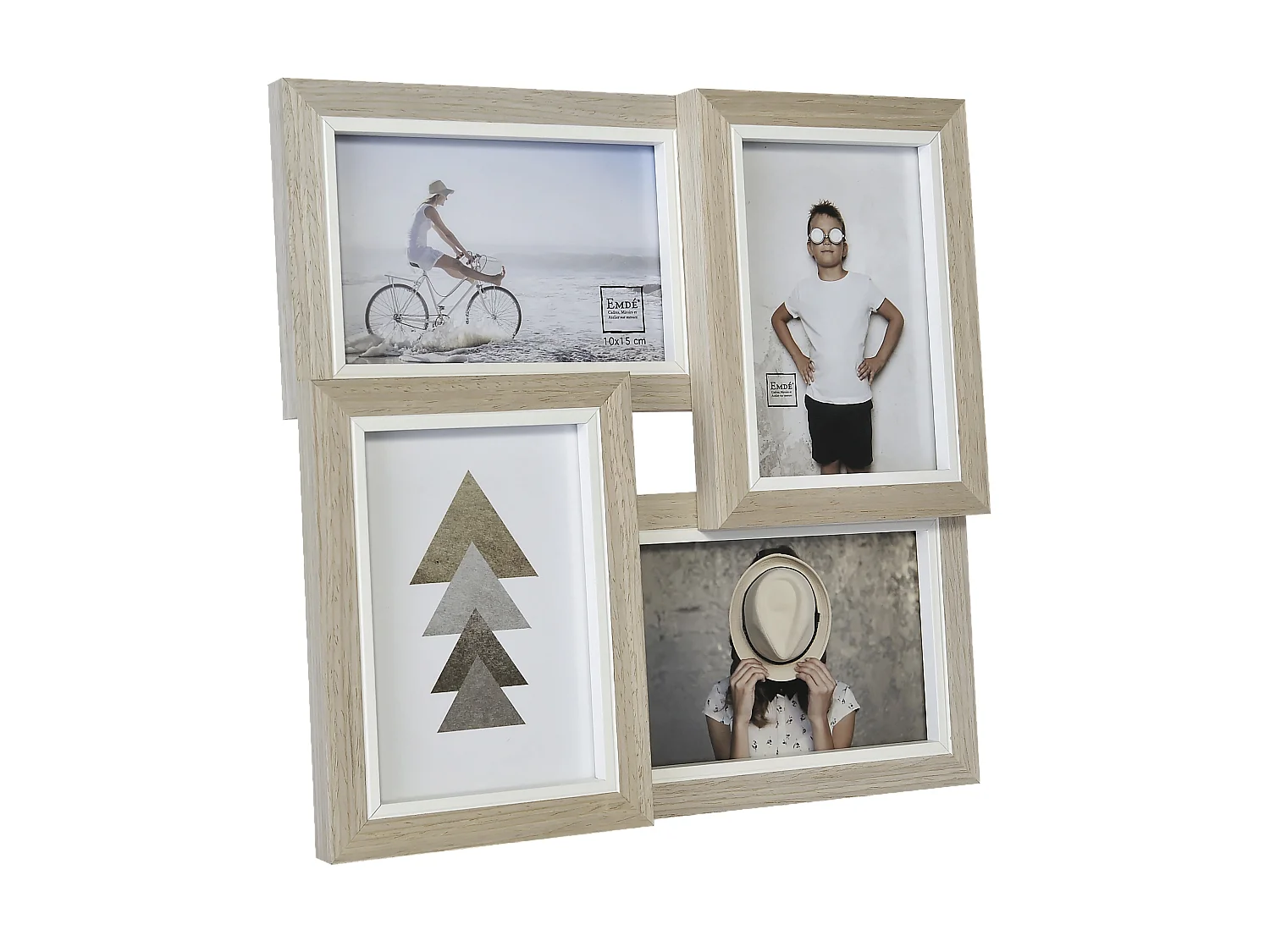 Cadre multivues bois et blanc 30x30cm