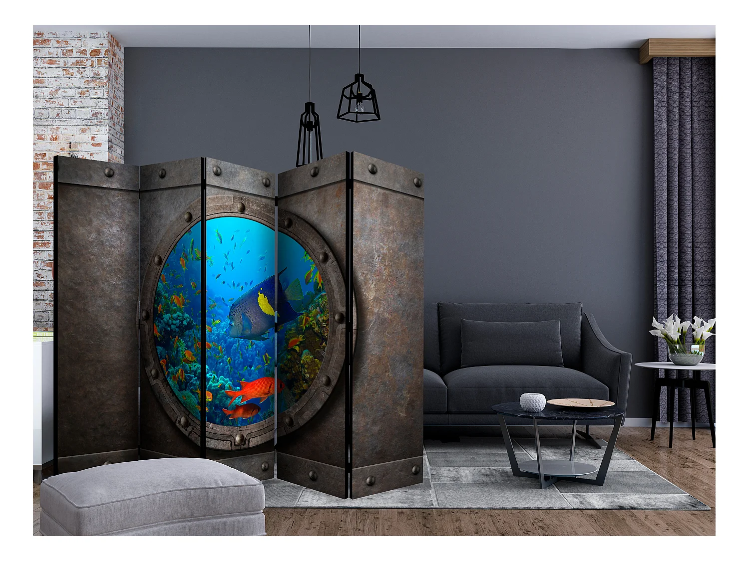Paravento - Submarine Window II [Room Dividers] - 225x172