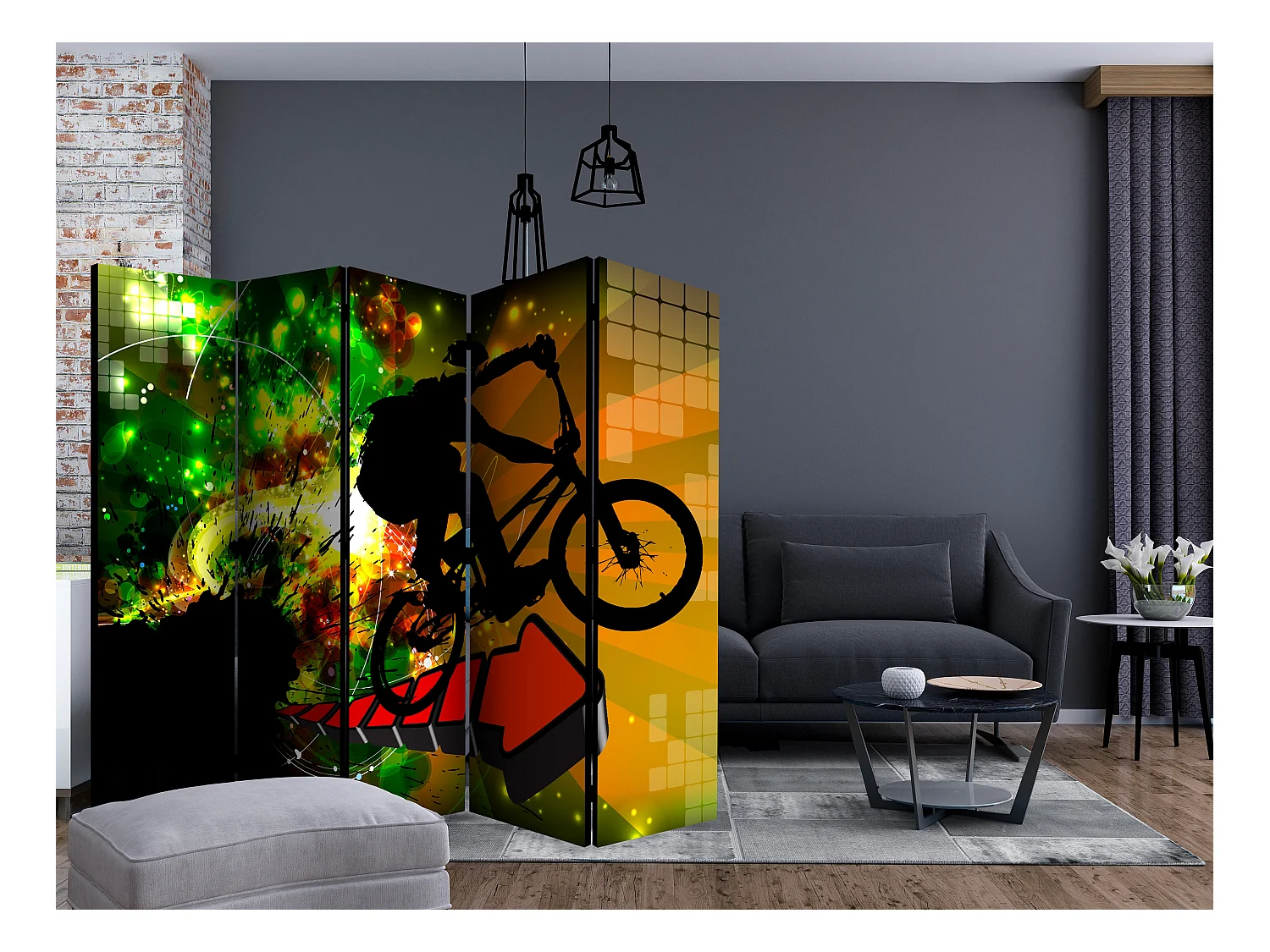 Paravento - Bicycle Tricks II [Room Dividers] - 225x172