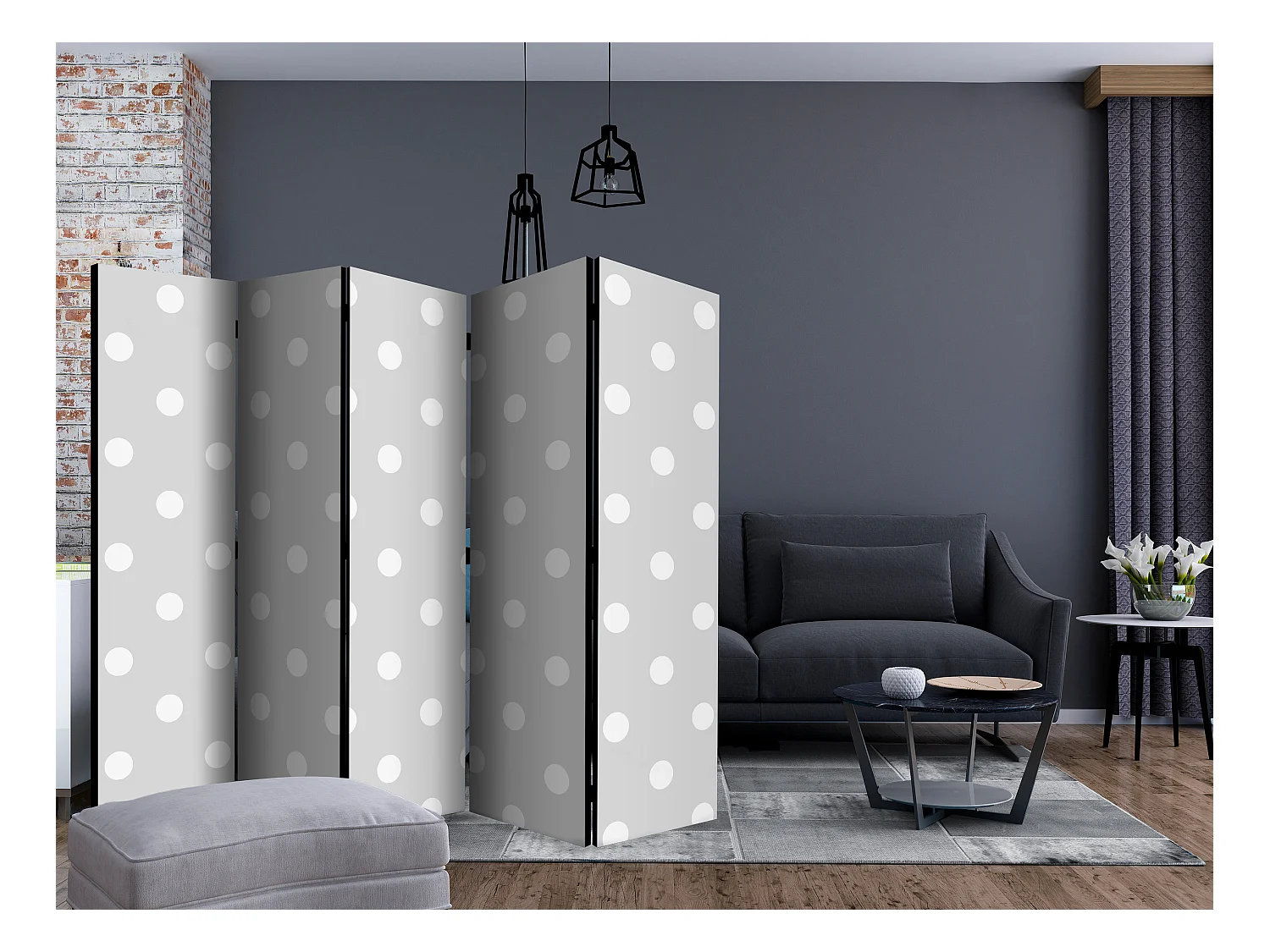 Paravento - Cheerful polka dots II [Room Dividers] - 225x172