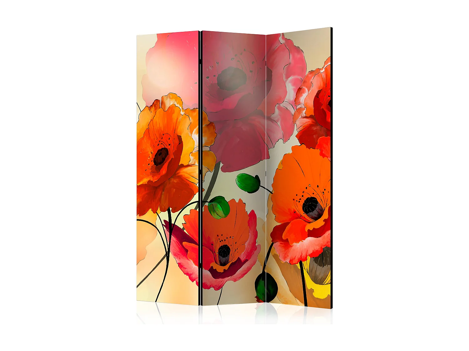 Paravento - Velvet Poppies [Room Dividers] - 135x172