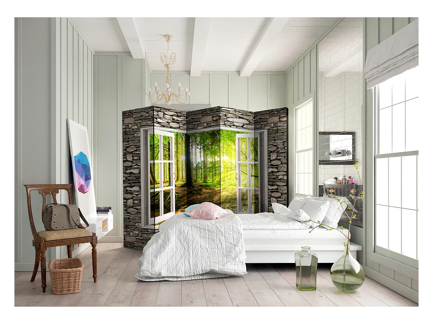 Paravento - Morning Forest II [Room Dividers] - 225x172