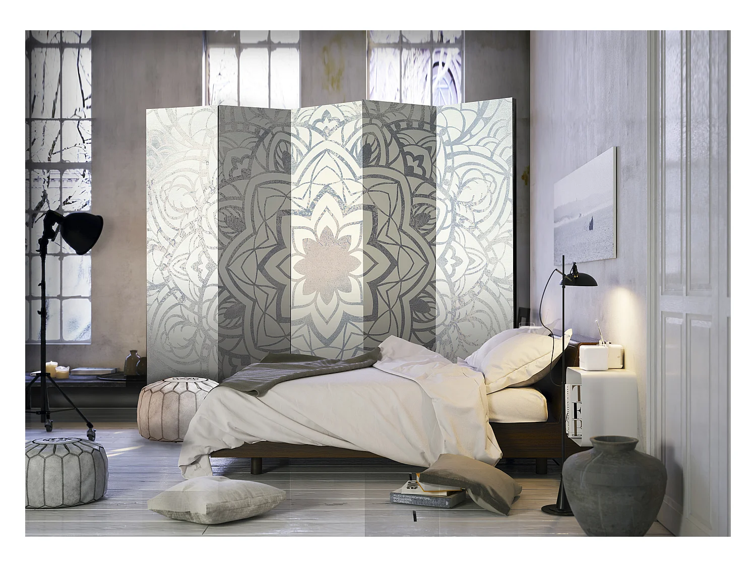 Paravento - Paravento: Mandala d'inverno II - 225x172