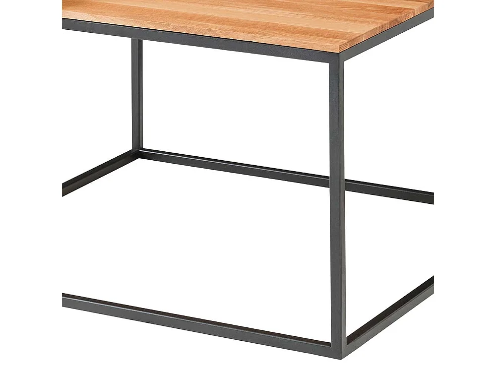 Designercouchtisch Set aus Asteiche Massivholz Metall (zweiteilig)