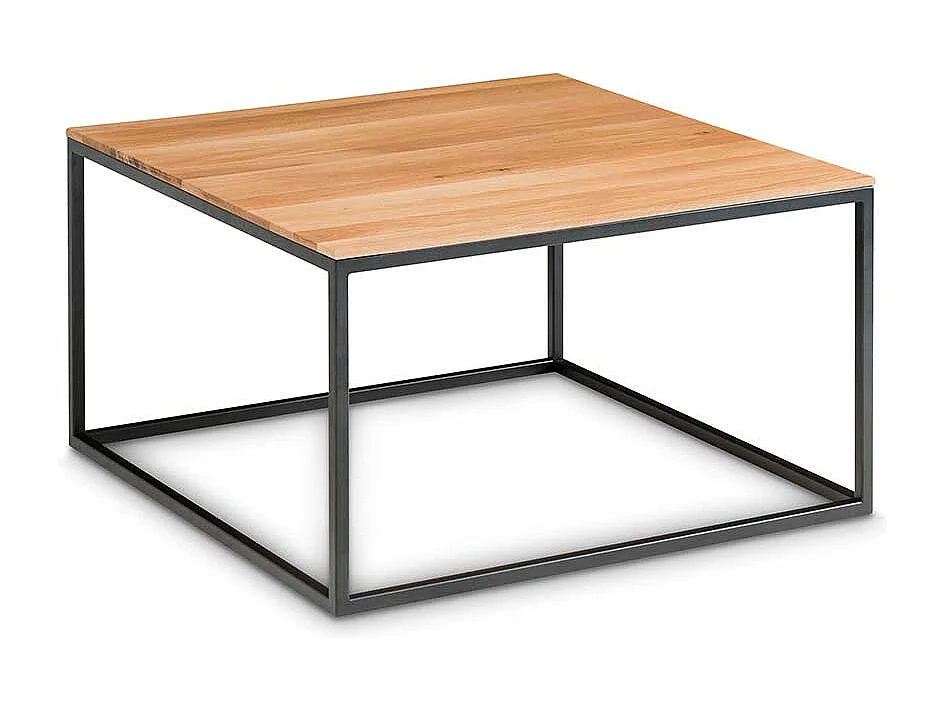 Designercouchtisch Set aus Asteiche Massivholz Metall (zweiteilig)