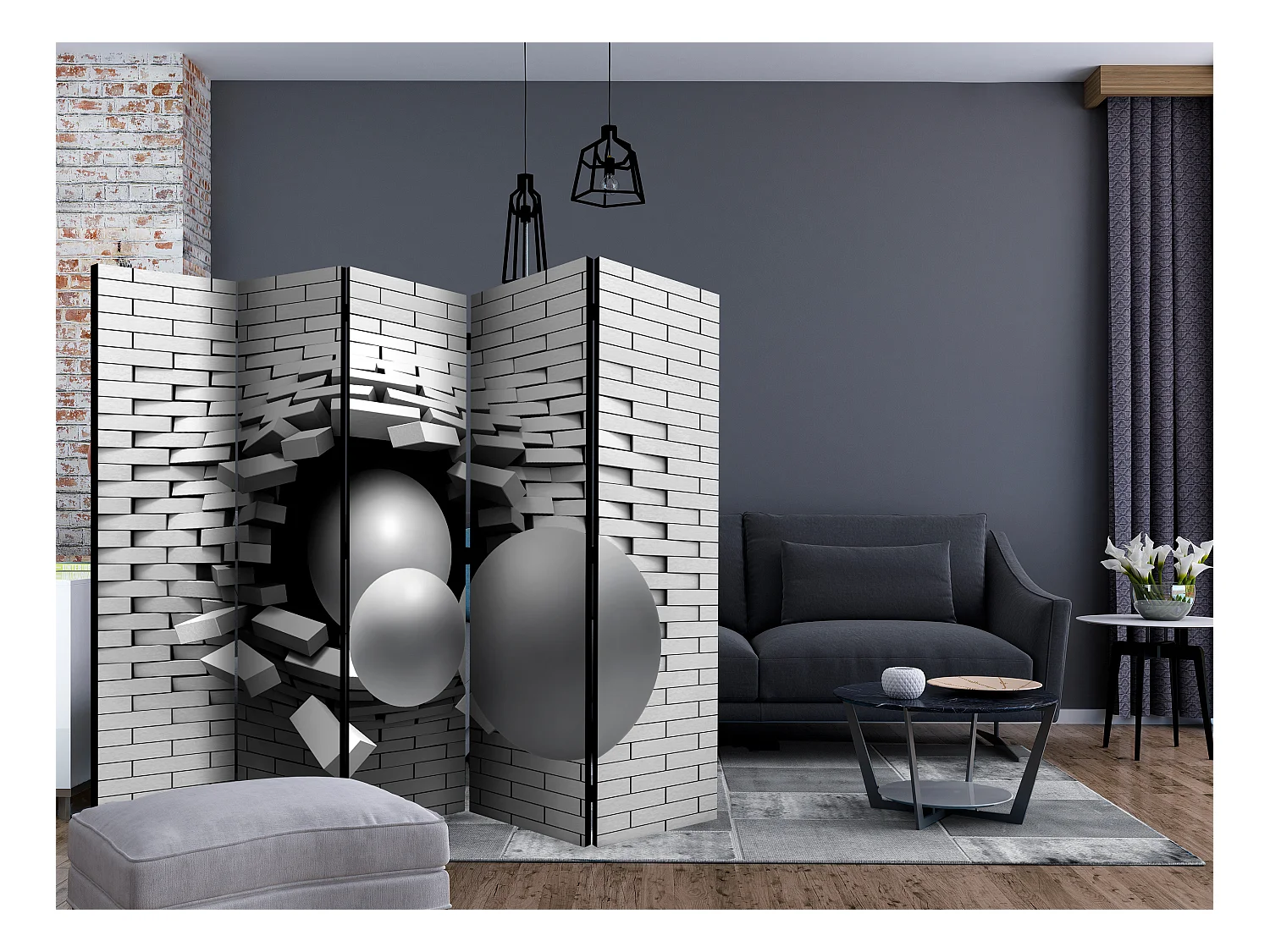 Paravento - Brick In The Wall II [Room Dividers] - 225x172