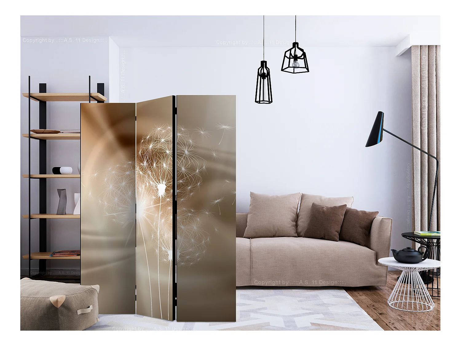 Paravento - Solar Illusion [Room Dividers] - 135x172