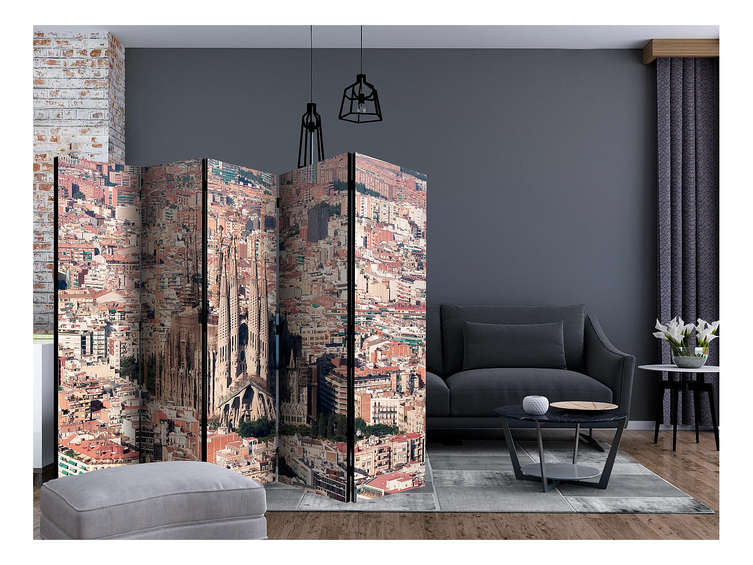 Paravento - Heart of Barcelona II [Room Dividers] - 225x172