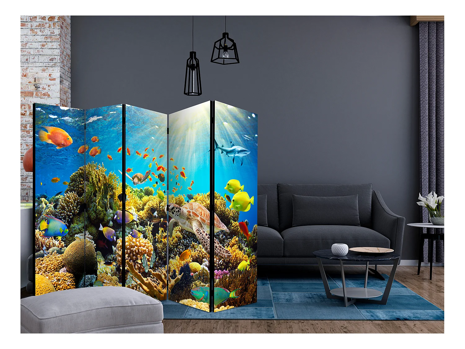 Paravento - Underwater Land II [Room Dividers] - 225x172