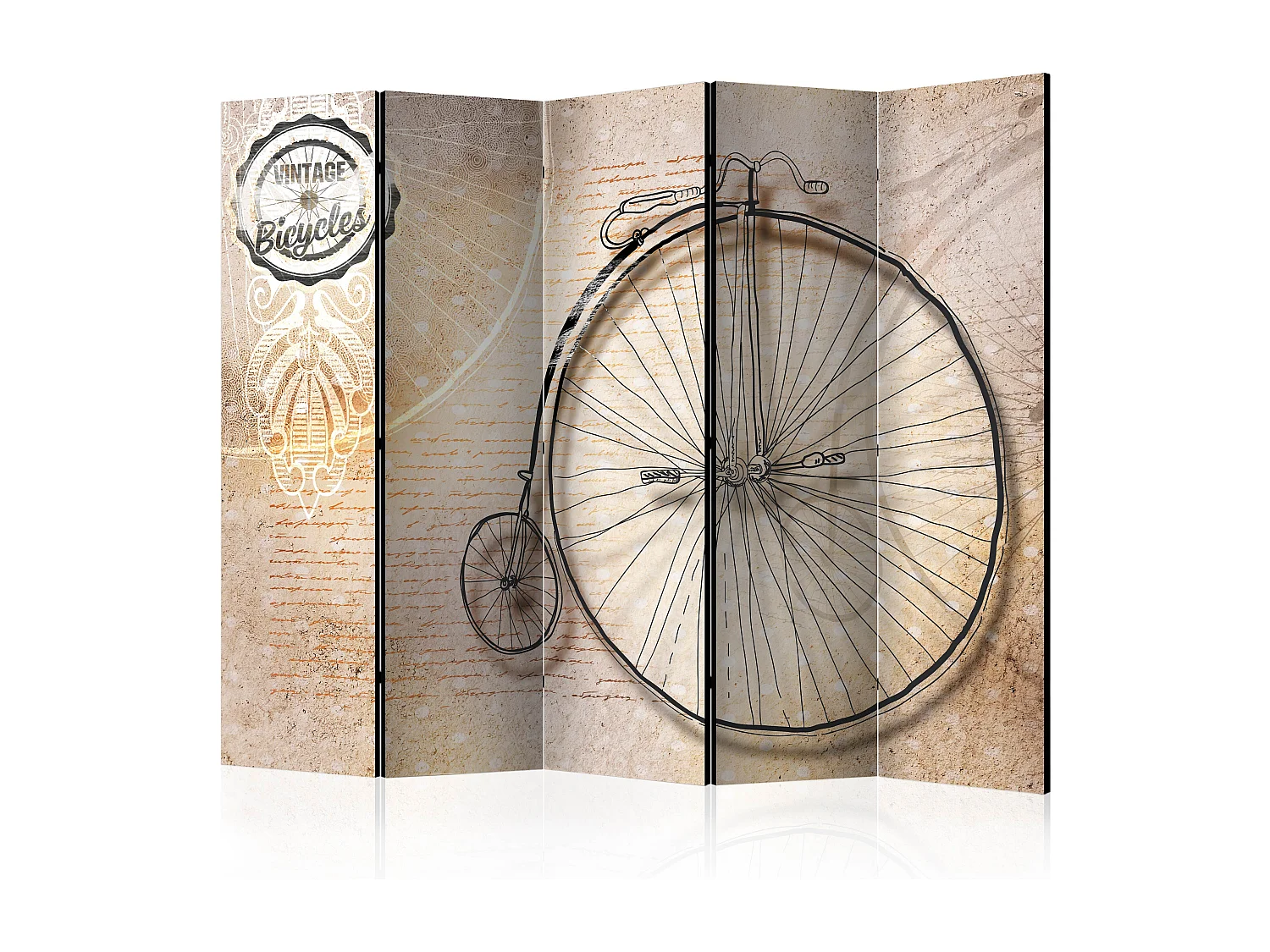 Paravento - Vintage bicycles - sepia II [Room Dividers] - 225x172