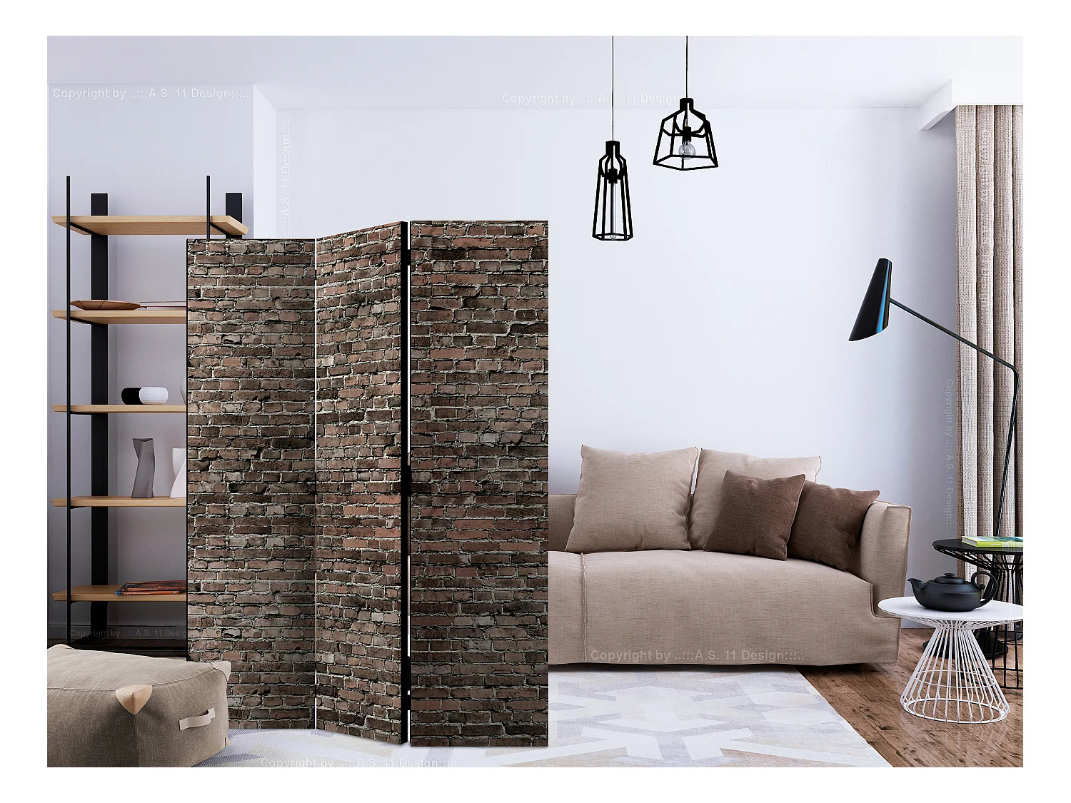 Paravento - Old Brick [Room Dividers] - 135x172