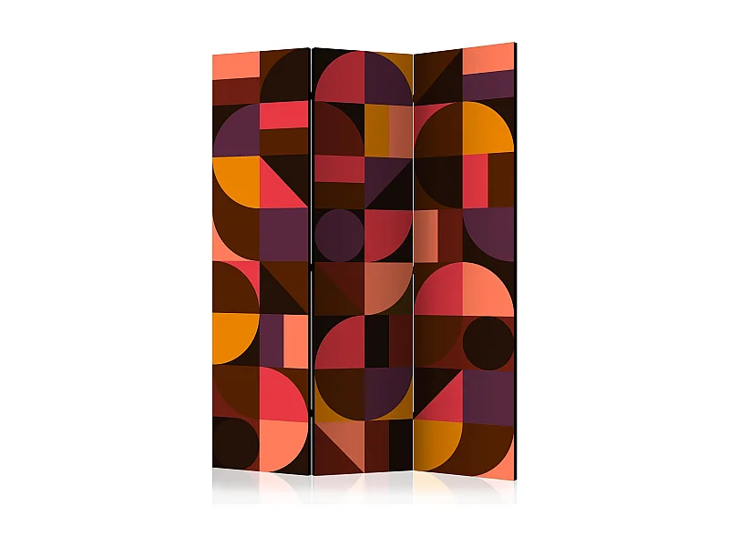 Paravento - Geometric Mosaic (Red) [Room Dividers] - 135x172