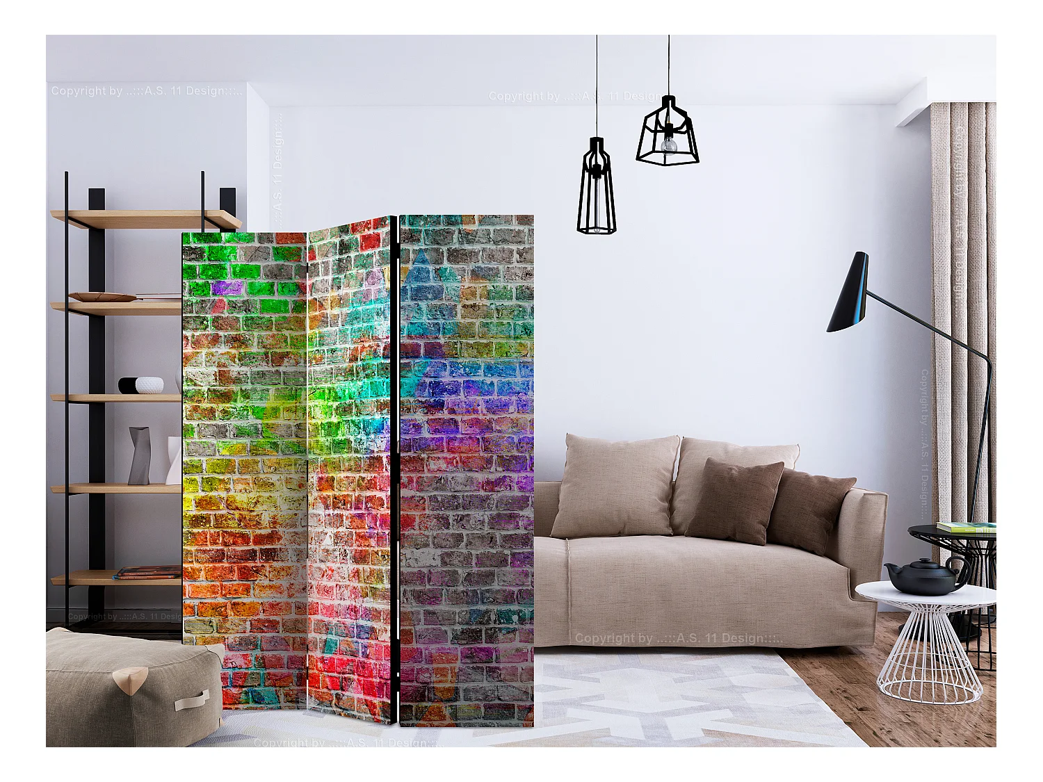 Paravento - Rainbow Wall [Room Dividers] - 135x172