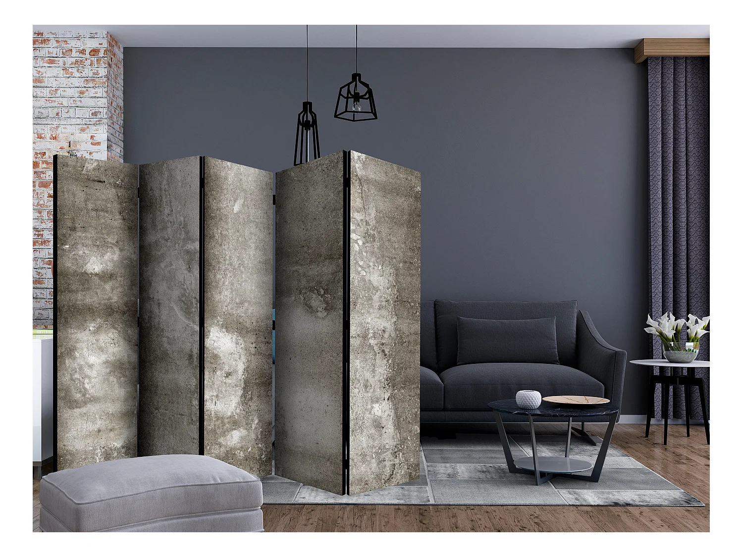 Paravento - Cold Concrete II [Room Dividers] - 225x172
