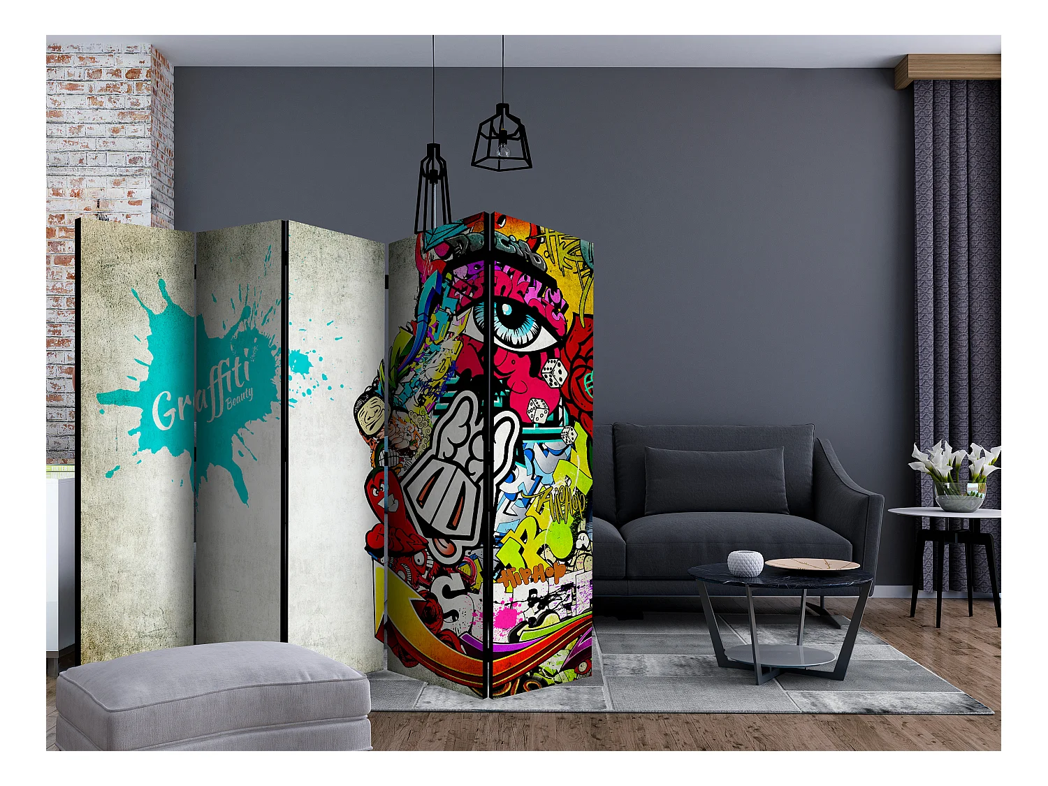 Paravento - Graffiti beauty II [Room Dividers] - 225x172