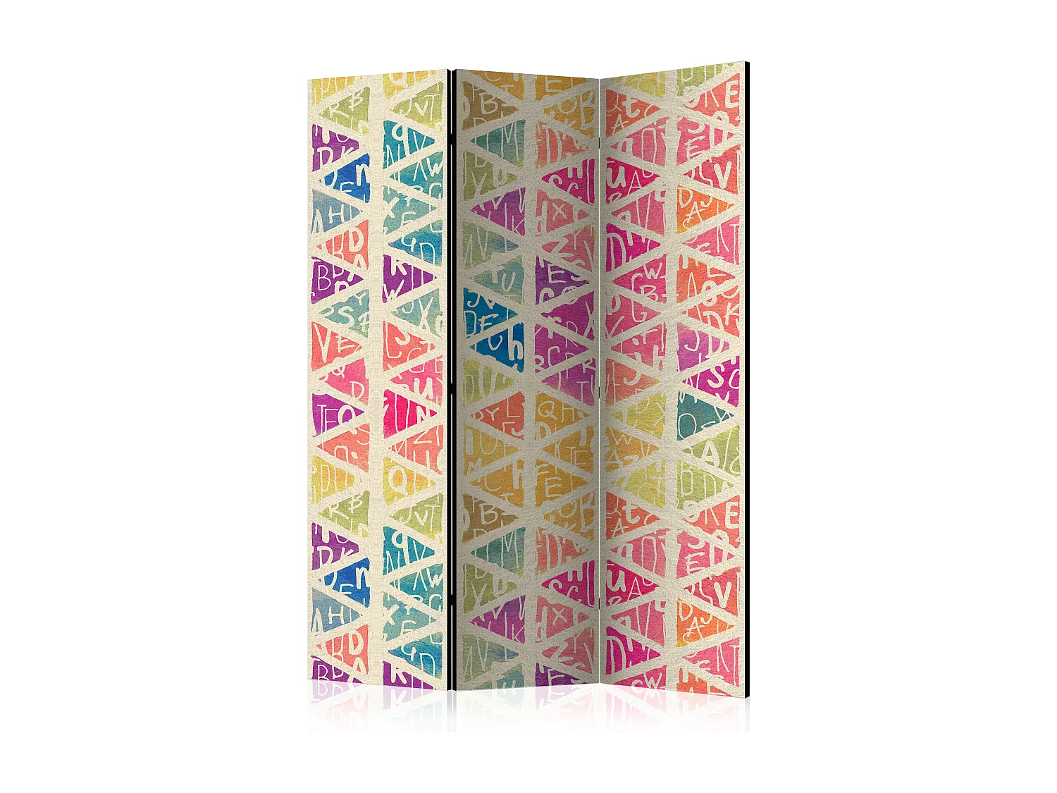 Paravento - Letters nad Triangles [Room Dividers] - 135x172