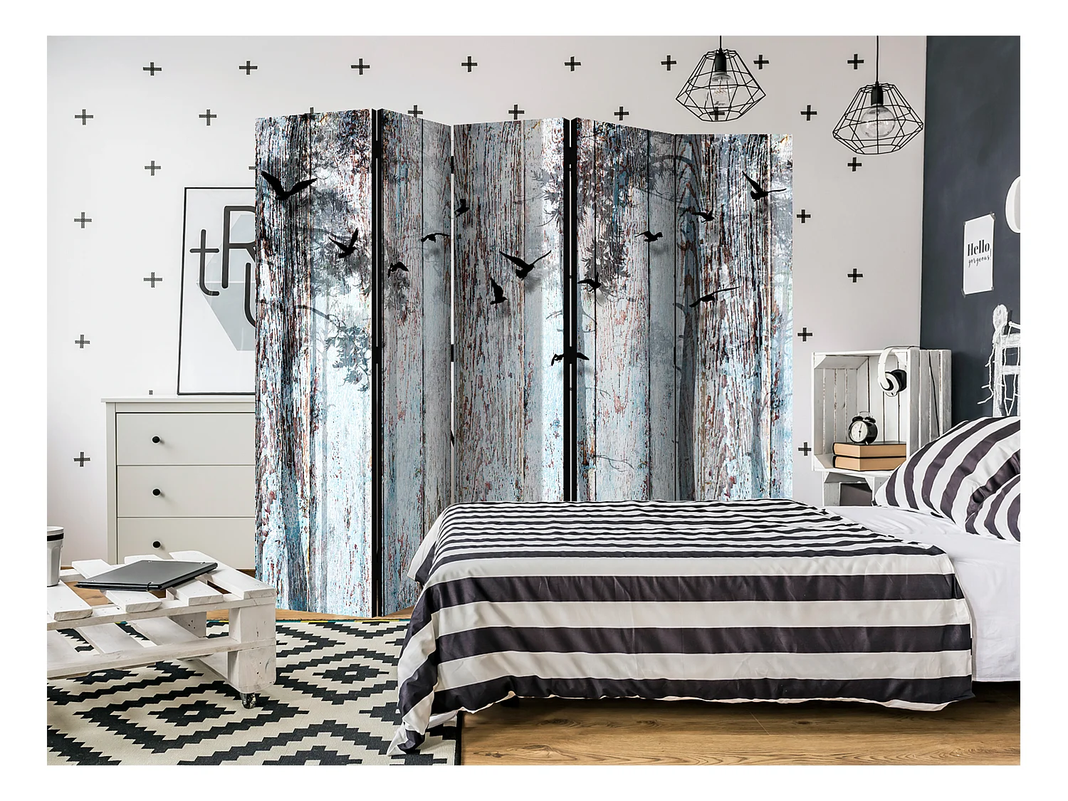 Paravento - Rustic Boards II [Room Dividers] - 225x172