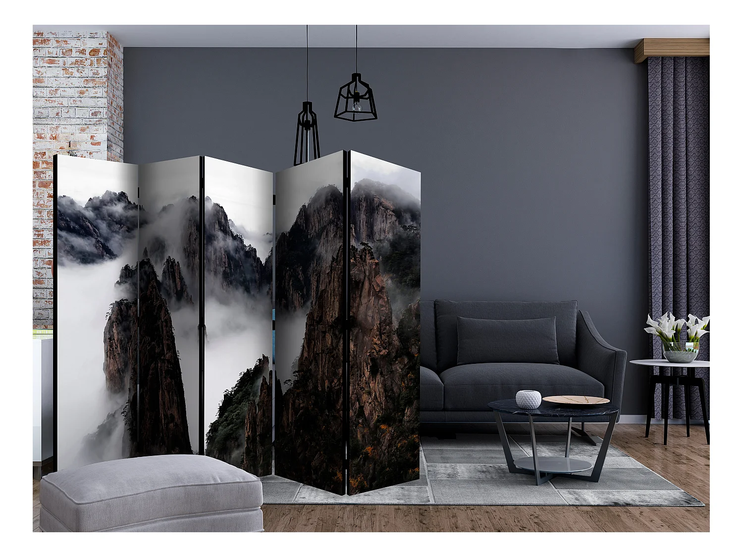 Paravento - Sea of clouds in Huangshan Mountain, China II [Room Dividers] - 225x172