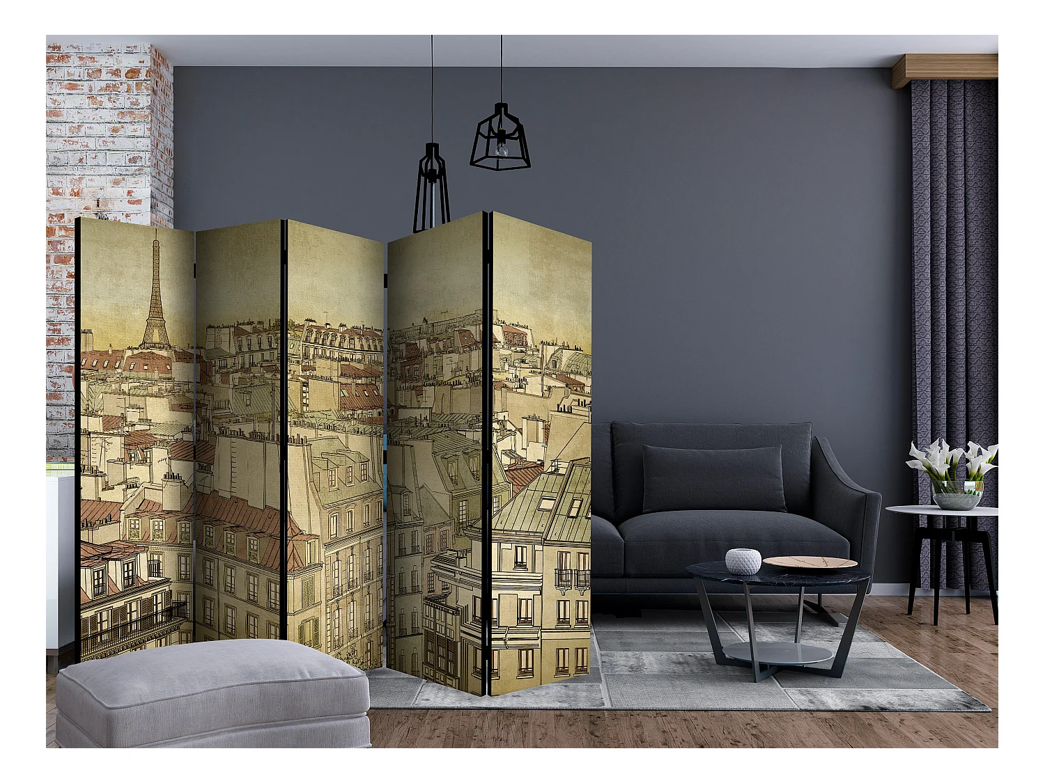 Paravento - Good bye Paris! II [Room Dividers] - 225x172